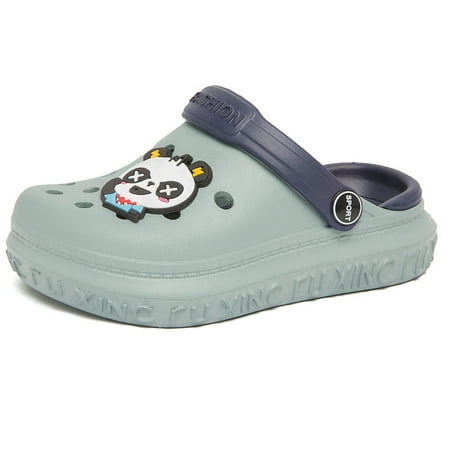 

Boys Girls Clogs With Cartoon Panda Charms Summer Comfortable Lightweight Hollow Out Sandals Beach Shoes For Toddler Children Kids