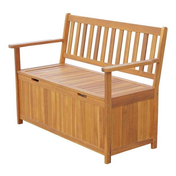 Outsunny 47 25 Wooden Outdoor Storage, Patio Bench Storage Seat