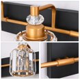 thumbnail image 5 of Vikaey Crystal Gold Bathroom Vanity Light Fixtures, Modern Elegant Style Bathroom Wall Sconce, Metal Vanity Lights Over Mirror(Black & Brass), 5 of 6