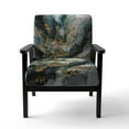 thumbnail image 4 of Designart "Ink On Stone Gold Teal Elegance" Gold Abstract Upholstered Accent Chair - Modern Arm Chair For Living Room, 4 of 7