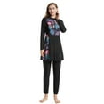 thumbnail image 6 of IBTOM CASTLE Womens Burkini Swimsuits Muslim Modest Swimwear Islamic Full Body Swimming Top Pants Hijab Long Sleeve Rash Guard L Black, 6 of 8