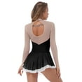 thumbnail image 3 of renvena Women Lyrical Mock Neck Mesh Splice Figure Ice Skating Dress Keyhole Back Dancewear, 3 of 7