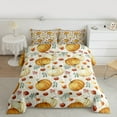 thumbnail image 2 of Homewish Autumn Fall Pumpkin Queen Comforter Set,Rustic Farmhouse Cabin Bedding Sets,Beige Brown Bedding Comforter Set For Girl Boy,Super Cozy Room Decor Reversible,3-Piece, 2 of 8