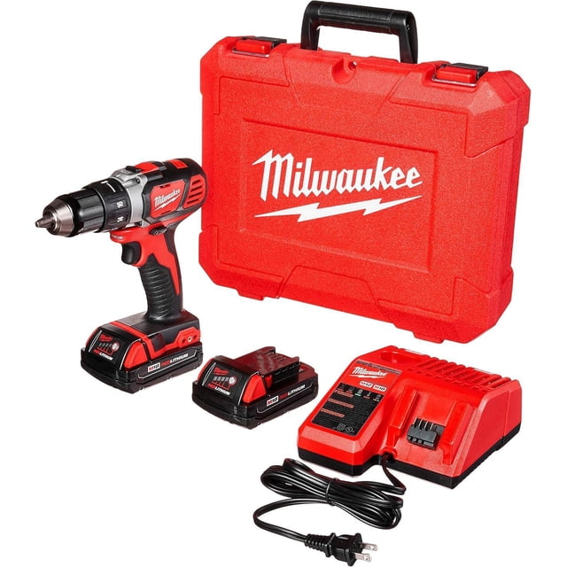 Taladro Atornillador Inalámbrico Milwaukee M18 1/2" 18V con 2 Baterías Profesional Modelo 2606-22CT
