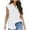 White, variant on Giftesty Womens Tops 2023 Women's Summer Casual Short Sleeve Blouse Button Solid Color Turndown Collar T-Shirt Tops