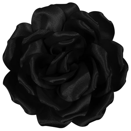 Merdia Women's Elegant Flower Hair Clips Rose Brooches Brooches and Pins for Women Hat Pins Floral Hair clips Rose Pins for Women（Black)