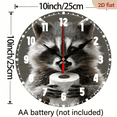 thumbnail image 3 of 2D Flat 1pc 10Inch Wooden Silent Wall Clock Raccoon holding toilet paper Quartz Clocks Square Clock Analog Clock for Bedroom, Room, Bathroom, Idea Christmas, Thanksgiving, Birthdays, New Ye, 3 of 7
