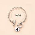 thumbnail image 3 of Women's Silver Bracelet Stainless Steel Link Chain Fashion Jewelry Heart Charm and OT Buckle Clasp Bracelet for Girls, 3 of 5