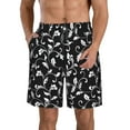 thumbnail image 2 of Uemuo Black White Leaves Pattern Men's Swim Trunks Hawaiian Beach Bathing Suit Swimsuits Beach Quick-Dry Shorts with Pockets-X-Large, 2 of 9