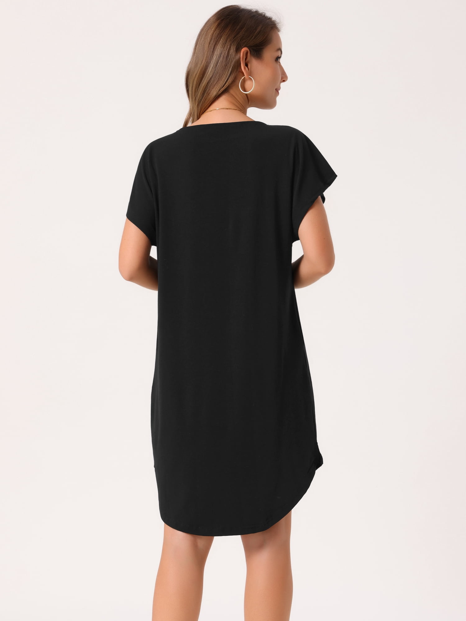 DARING DIVA Short Sleeve T-Shirt Crewneck Mini Dress L Black