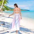 thumbnail image 7 of FORMRS Womens Long Sarong Beach Wrap Semi-Sheer Bikini Skirt Bathing Swimsuit Cover Up, Abstract Pink, 7 of 7