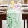 thumbnail image 3 of Table Runners 90 Inches Long Dress Scarves, Ombre Green Pink Farmhouse Coffee/Dining/Kitchen Table Runner for Living Room, Summer Coastal Ocean Sea Beach Wave 13x90 Inch, 3 of 9