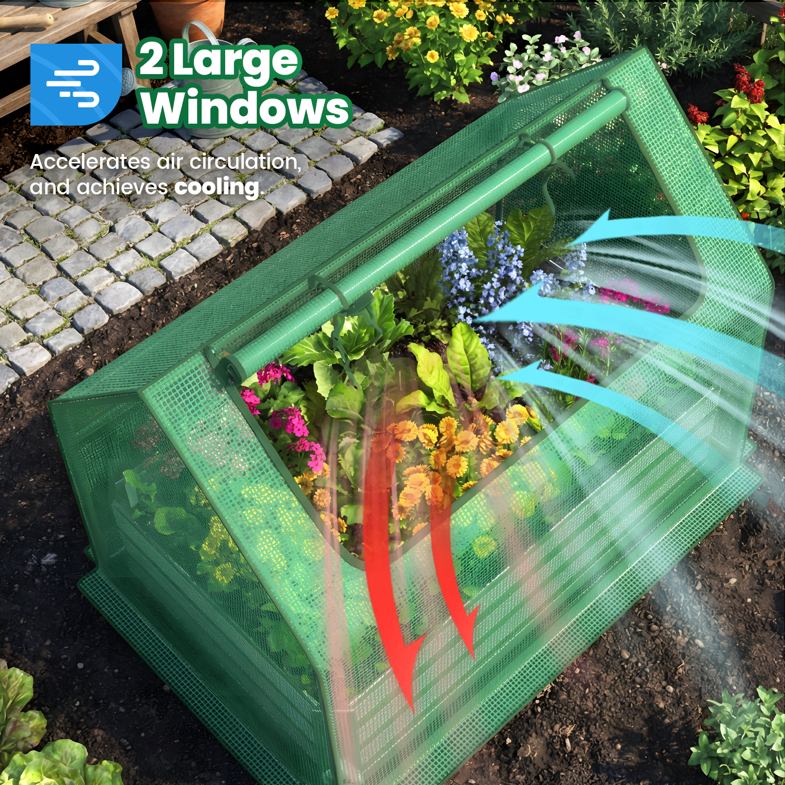 Quictent Raised Garden Bed with Greenhouse, 49x37x36in photo 3