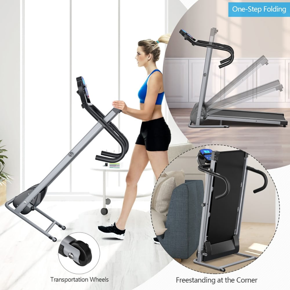 GVN Jogging Machine,Exercise Treadmill,Electric Foldable Treadmill with LCD Display and Heart Rate Sensor