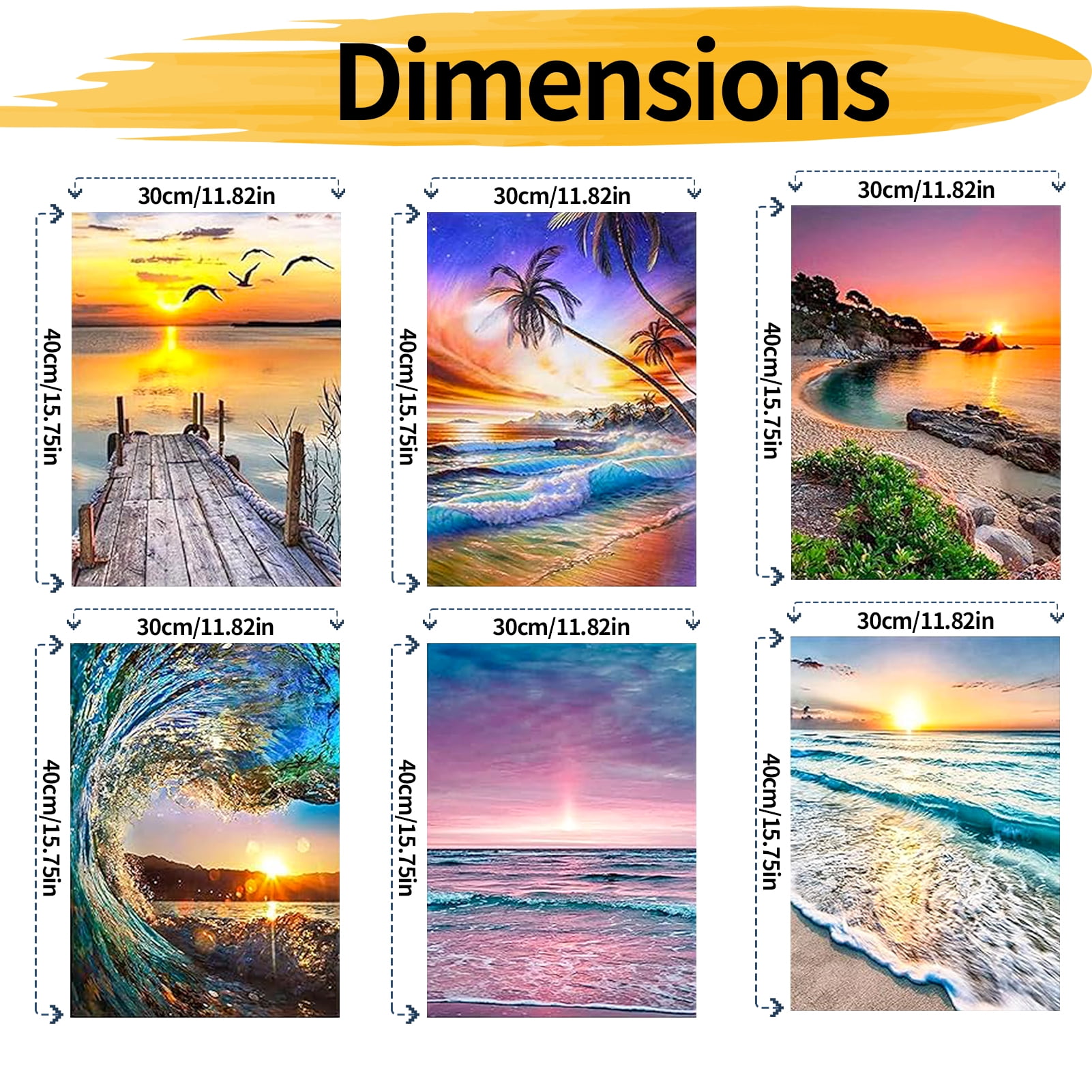 JYLMOOD 6pcs Paint by Numbers for Adults Kits, DIY Easy Painting by Numbers for Gift Home Wall Decoration 30x40cm（without Frame)