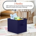 thumbnail image 5 of Ornavo Home Foldable Collapsible Storage Box Bins Shelf Basket Cube Organizer With Dual Handles - Set of 6 - 13 x 15 x 13 - Navy Blue, 5 of 7