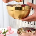 thumbnail image 3 of Minkissy Stainless Steel Cereals Bowl Round Anti-fall Household Adults 1Pcs, 3 of 3