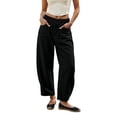 thumbnail image 2 of Tqcoqu Barrel Pants for Women,Baggy High Waisted Wide Leg Trousers,Lightweight Summer Y2k Pants with Pockets,Black Women's M-XXL, 2 of 8