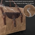 thumbnail image 3 of Bolsa de viaje NEWHEY impermeable de lona y piel marrón, 3 of 8