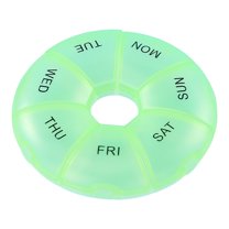Round Portable Pill Box Medicine Planner Small case 7 Day Weekly Travel Container Medication, Vitamin Holder Boxes Organizer Pillbox Dispenser Organizer