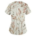 thumbnail image 5 of EHTMSAK Scrubs Tops for Womens Xi with Pocket Floral Easy Fit Lightweight Durable Soft Stretch Printed V-Neck Medical Scrub Top Pink 4X, 5 of 7