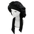thumbnail image 1 of Strechy Night Sleep Cap Cubierta de cabeza liviana Cómodo gorro de dormir Niñas Gorro de pelo suave para maquillaje Baño Cocinar Todo tipo de cabello Negro Yinane Gorro de Dormir, 1 of 8