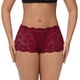 thumbnail image 1 of Braguitas de encaje para mujer: ropa interior sexy de encaje transparente para mujer con corte alto en las piernas, talle medio, cintura en V, sin marcas y ribetes exquisitos. Tallas reales., 1 of 3