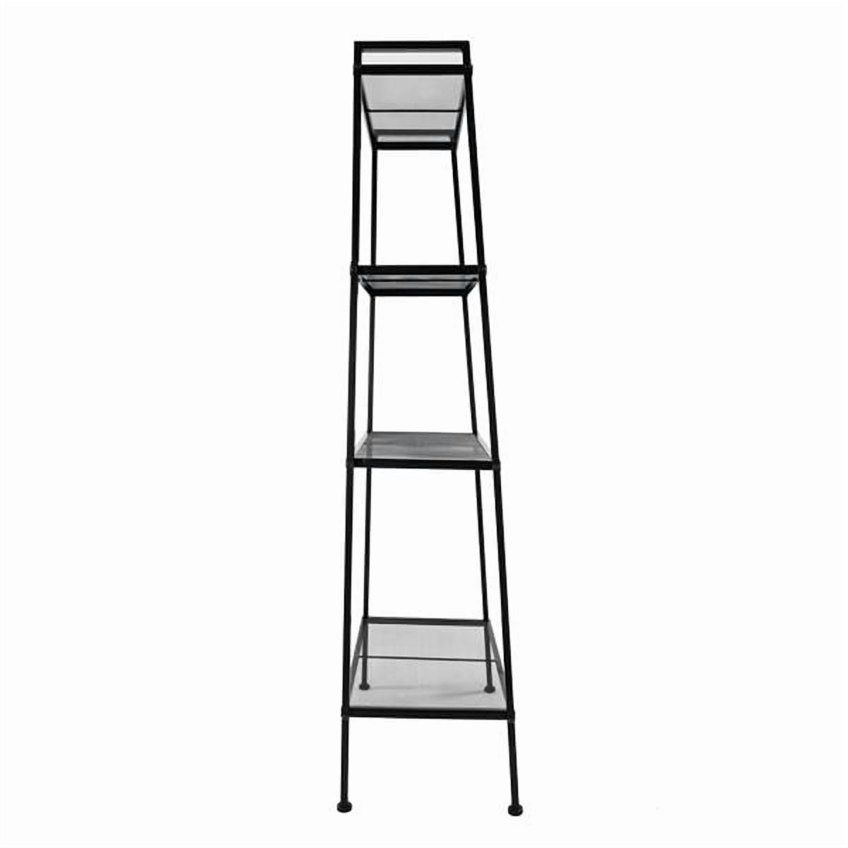 Alvantor 4 Tier Iron Bookshelf, Freestanding Metal Bookcase Storage Shelf for Books and Decor, 23.62 x 13.78 x 57.87 in, Black
