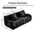 thumbnail image 3 of 82" Deep Seat Cloud Couch, 2-Seater boneless couch, Teddy Fabric Modular Sectional Sofa, No Assembly Foam Floor Couch, Modern Living Room Sofa for Small Space Apartment Bedroom Office, Black, 3 of 9