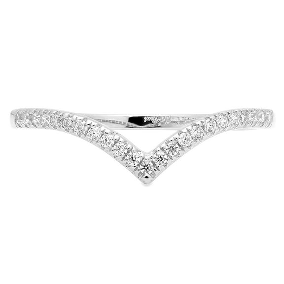 0.1725 ctw Wedding Band for Women - 18K White Gold Moissanite Stackable Eternity Ring