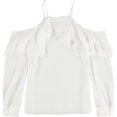 thumbnail image 2 of bar III Blusa tejida con hombros descubiertos para mujer, blanca, grande, 2 of 2