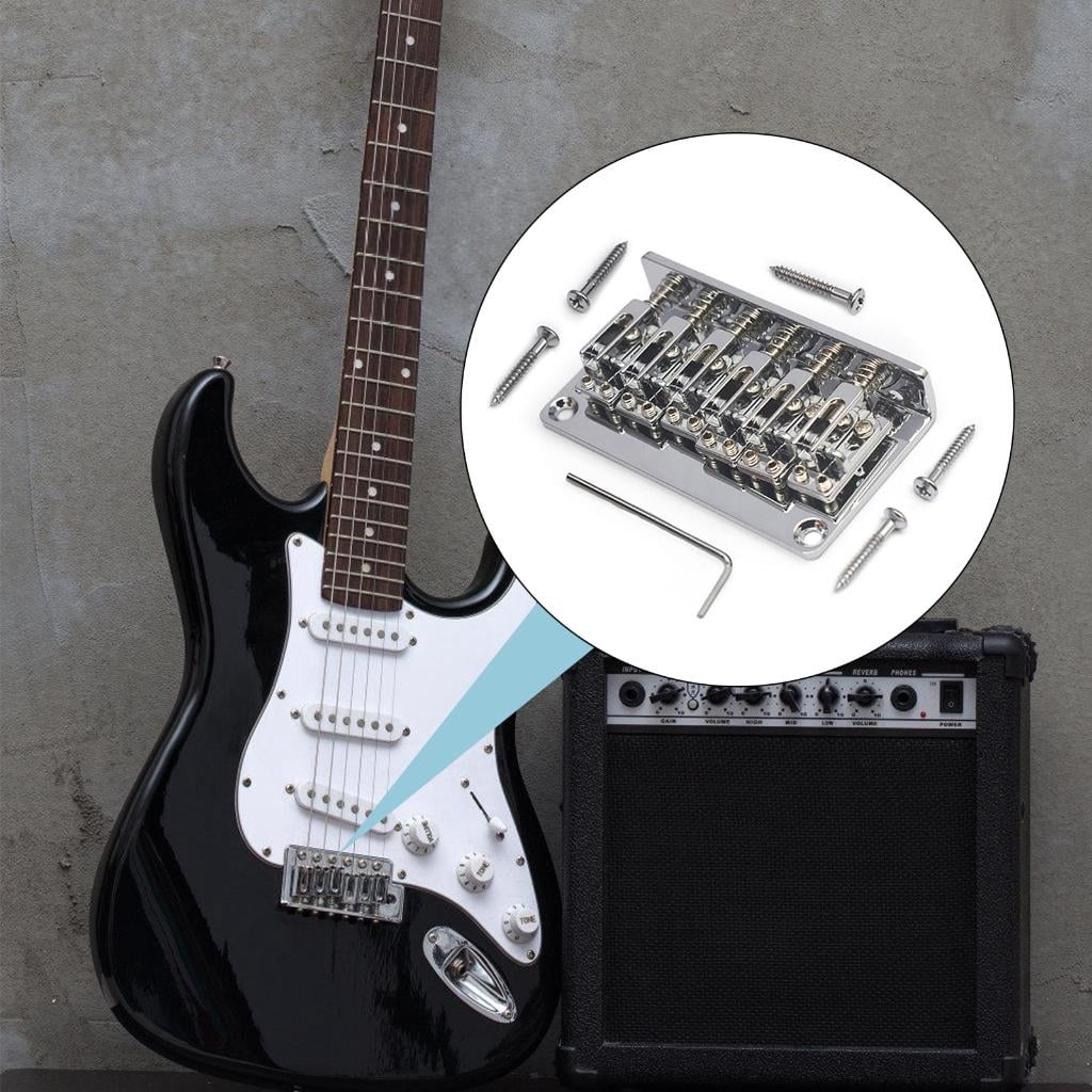 Yihuala Multifuntional 6 String Electric Bass Bridge Bass Guitar Part Music Instrument Hardware Electric Bass Bridge for Guitar