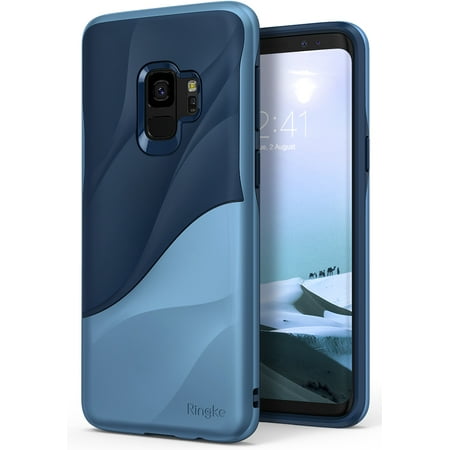 Galaxy S9 Case Ringke [WAVE] [Coastal Blue] Dual Layer Heavy Duty 3D Textured Shock Absorbent PC TPU Full Body Drop Resistant Protection Modern Design Cover for Samsung Galaxy S9