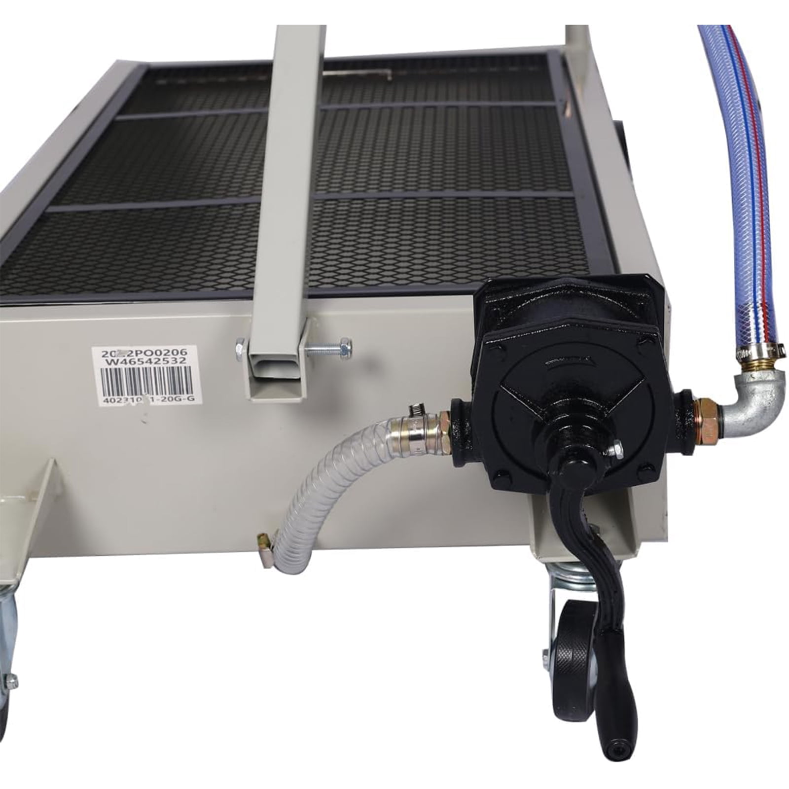 20 Gallon - Low Profile Oil Drain Pan, Oil Drain Pan with Manual Pump - Folding Handle, Heavy-Duty Mobile  Oil Drain Tank with Locking Wheels & Filter Screen for Easy Truck, SUV Oil Changes - Grey