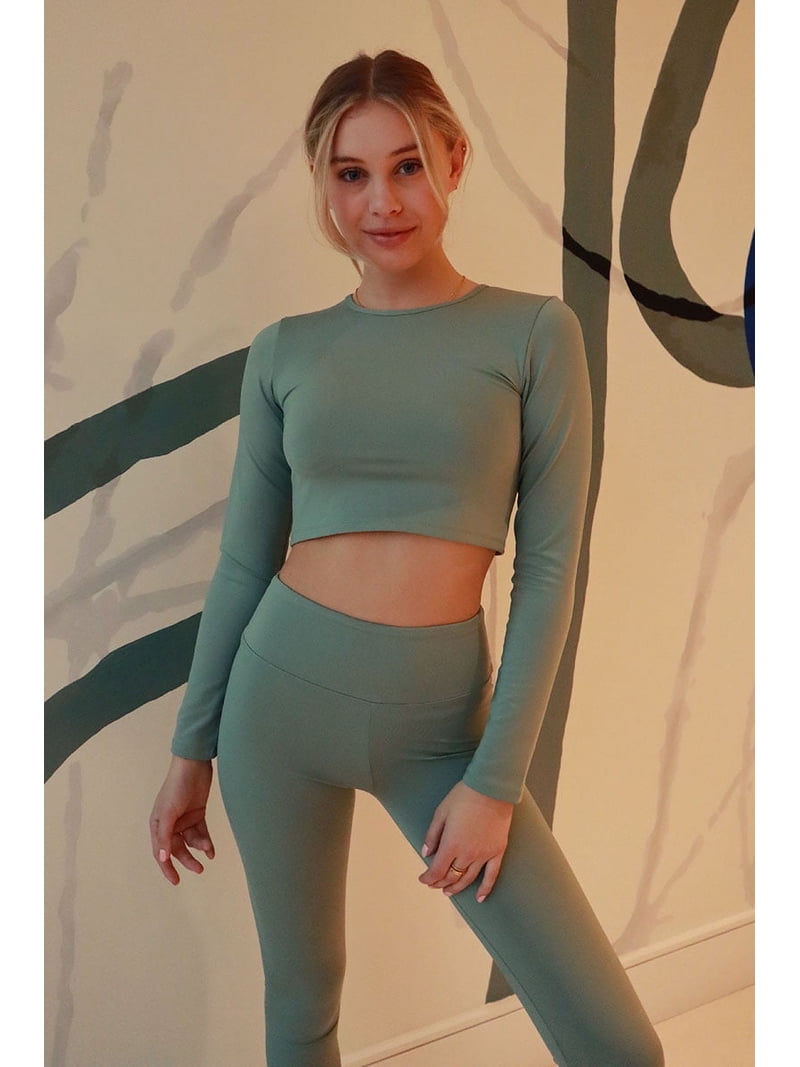 Ensemble Crop Top Et Leggings Noir – Femme, Taille M, Neuf Avec étiquettes