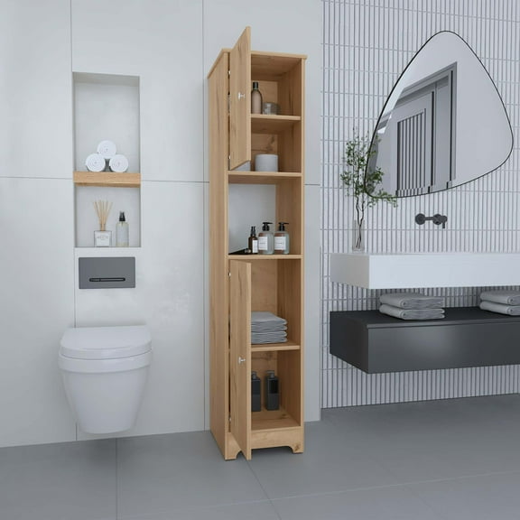 Newboti Furniture Brighton 1-Shelf Linen Cabinet Light Oak 23146