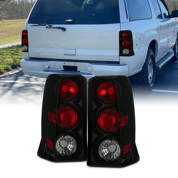 AKKON - For [Altezza Style] 2002-2006 Cadillac Escalade Sport & ESV Sport Black Smoked Tail Light Brake Lamps Pair