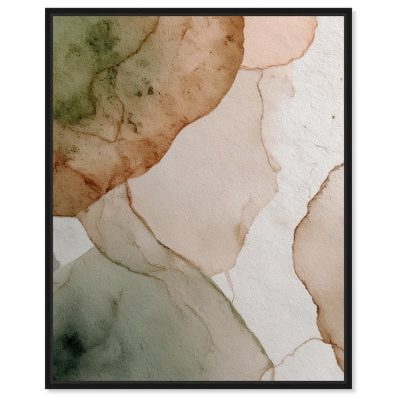 Beige Ground Swell I Canvas Print Nature Decor by Art Remedy, Black Frame, 16 x 20