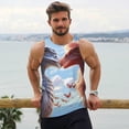 thumbnail image 6 of KLL Red And White Bird Couple Print Men's Muscle Gym Workout Stringer Tank Tops Bodybuilding Fitness T-Shirts Tank Tops Men-3X-Large, 6 of 7