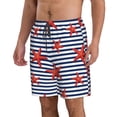 thumbnail image 2 of Goofa Starfish Navy Blue Stripe Printed Mens Swim Trunks Summer Quick Dry Short Beach Swimwear Bathing Suits-3X-Large, 2 of 9