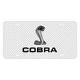thumbnail image 1 of Ford Mustang Cobra White Carbon Fiber Texture Graphic UV Metal License Plate, 1 of 5