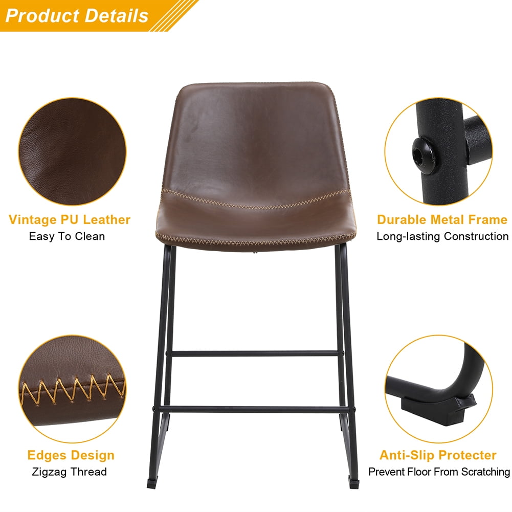 Lowestbest Modern Kitchen Dining Bar Chair with Backrest Seat with Non-Slip Foot Pad, Dark Brown Lowestbest Modern Kitchen Dining Bar Chair with Backrest Seat with Non-Slip Foot Pad, Dark Brown
