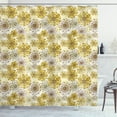 thumbnail image 1 of Ambesonne Floral Shower Curtain, Blossoms Petals and Dots, 69"Wx84"L, Khaki Brown White, 1 of 3