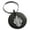 Black, variant on Stainless Steel Crown Fleur De Lis Engraved Small Medallion Circle Charm Keychain Keyring