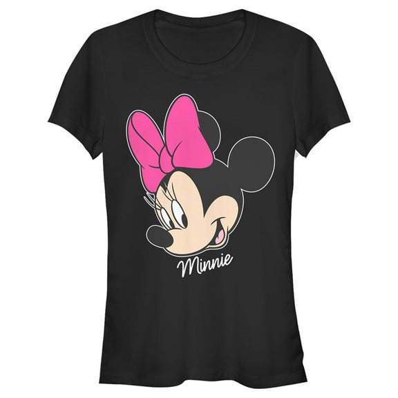 Junior's Mickey & Friends Minnie Mouse Portrait Graphic Tee Black X Large