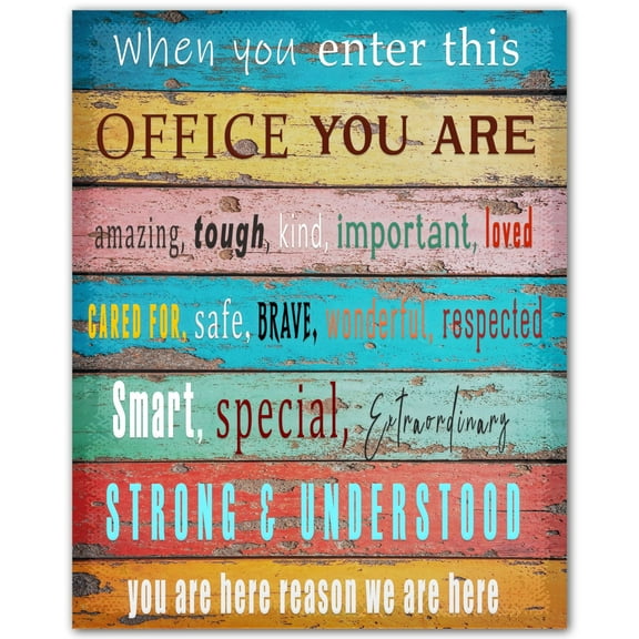 Colorful Office Inspiration Tree - Motivational Wall Art Poster for Office Decor - Inspirational Quotes for Work, Recovery, Classroom or Wellness Spaces poster