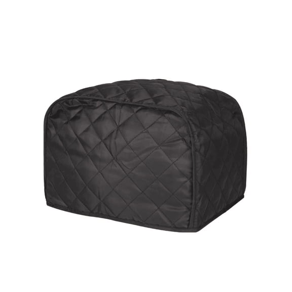 2 slice Toaster Cover,Polyester Fabric Quilted Two Slice Toaster Appliance Dust-proof Cover For Kitchen Small Appliance Dust and Fingerprint Protection (Black)