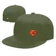 thumbnail image 4 of DouZhe Flat Brim Cap Snapback Hat, Super Papa Père'S Day Imprime Réglable Vert Adulte Casquette de Baseball, 4 of 6
