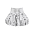 thumbnail image 6 of Haitryli Kids Girls Metallic Dance Outfits Shiny Cropped Jacket with Bubble Skirt Set Hip Hop Jazz Clothes Dancewear Silver 14, 6 of 7