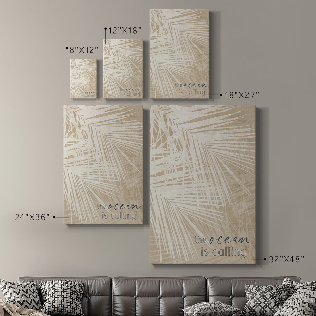 Ocean Calling Palms Premium Gallery Wrapped Canvas - Ready to Hang